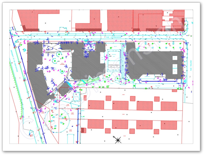 C2S Dimension - Relevés, numérisation, dessin de plans autocad : plan topographique