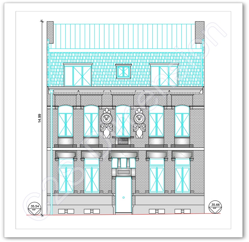 C2S Dimension - Relevés, numérisation, dessin de plans autocad : façade